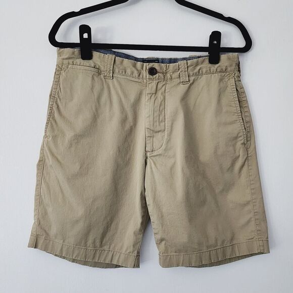 J‎ Crew Stretch tan khaki chino shorts mens size 31x9 uniform - Picture 1 of 6